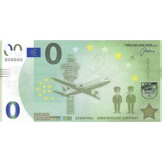 0 Euro biljet Amsterdam Schiphol 